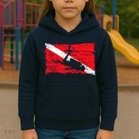 Scuba Diving Diver Down Flag Awesome Marine Diver Dive Gift Kids Hoodie thumb 3