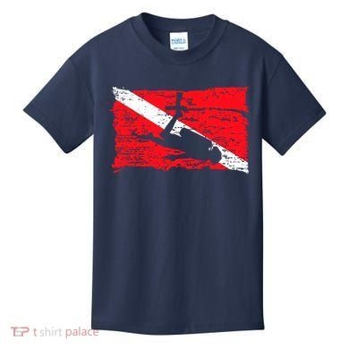 Scuba Diving Diver Down Flag Awesome Marine Diver Dive Gift Kids T-Shirt
