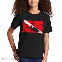 Scuba Diving Diver Down Flag Awesome Marine Diver Dive Gift Kids T-Shirt thumb 2