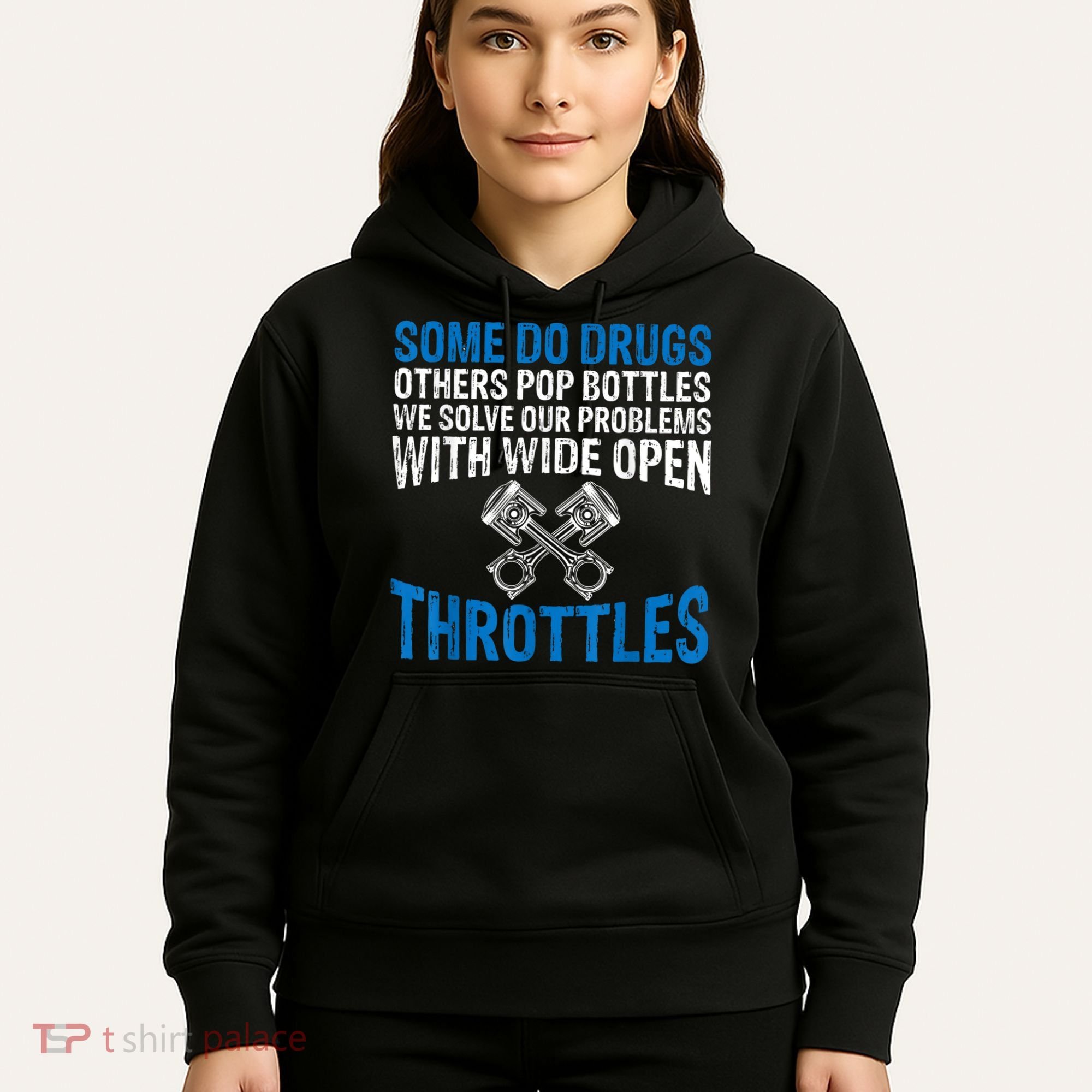 Some Do Drugs Other Pop BOTTLES Funny Mechanic Hoodie