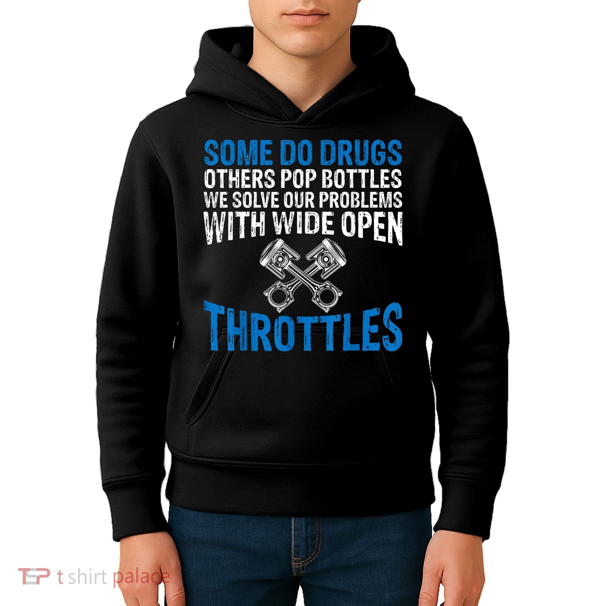 Some Do Drugs Other Pop BOTTLES Funny Mechanic Kids Hoodie