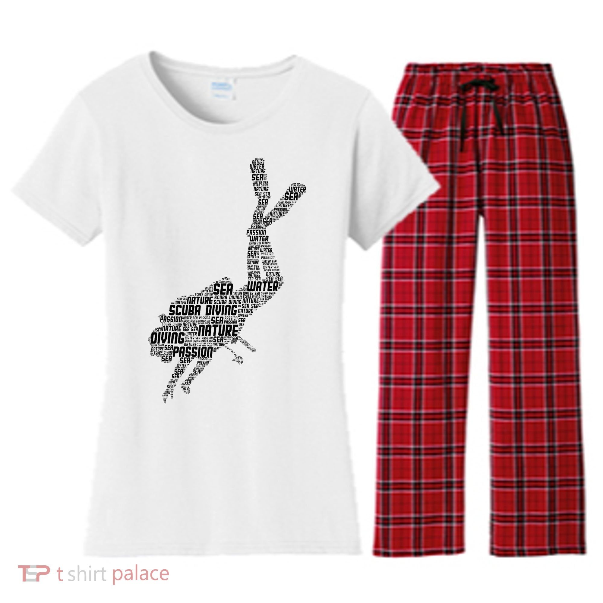 Scuba Diving Diver Dive Women's Flannel Pajama Set