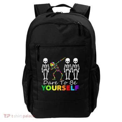 Skeleton Dabbing Dare To Be Yourself Funny Autism Backpack