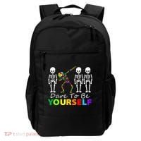 Skeleton Dabbing Dare To Be Yourself Funny Autism Backpack thumb 0