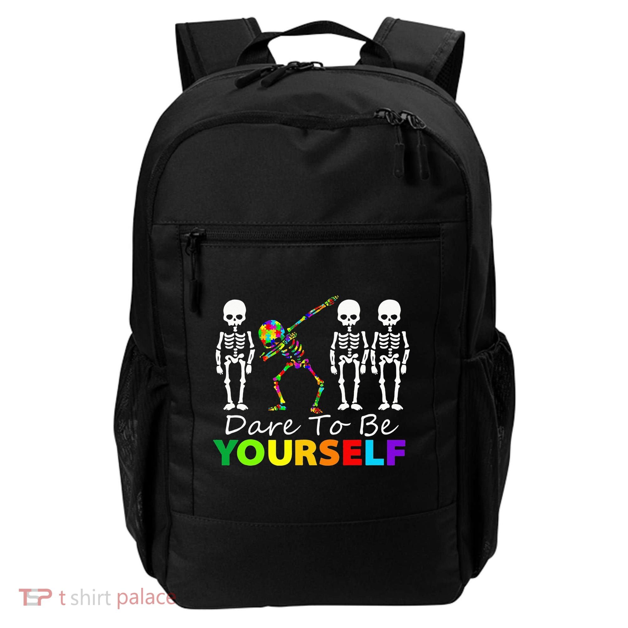 Skeleton Dabbing Dare To Be Yourself Funny Autism Backpack