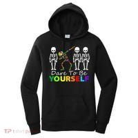 Skeleton Dabbing Dare To Be Yourself Funny Autism Women's Hoodie thumb 0
