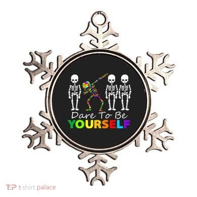 Skeleton Dabbing Dare To Be Yourself Funny Autism Ornament