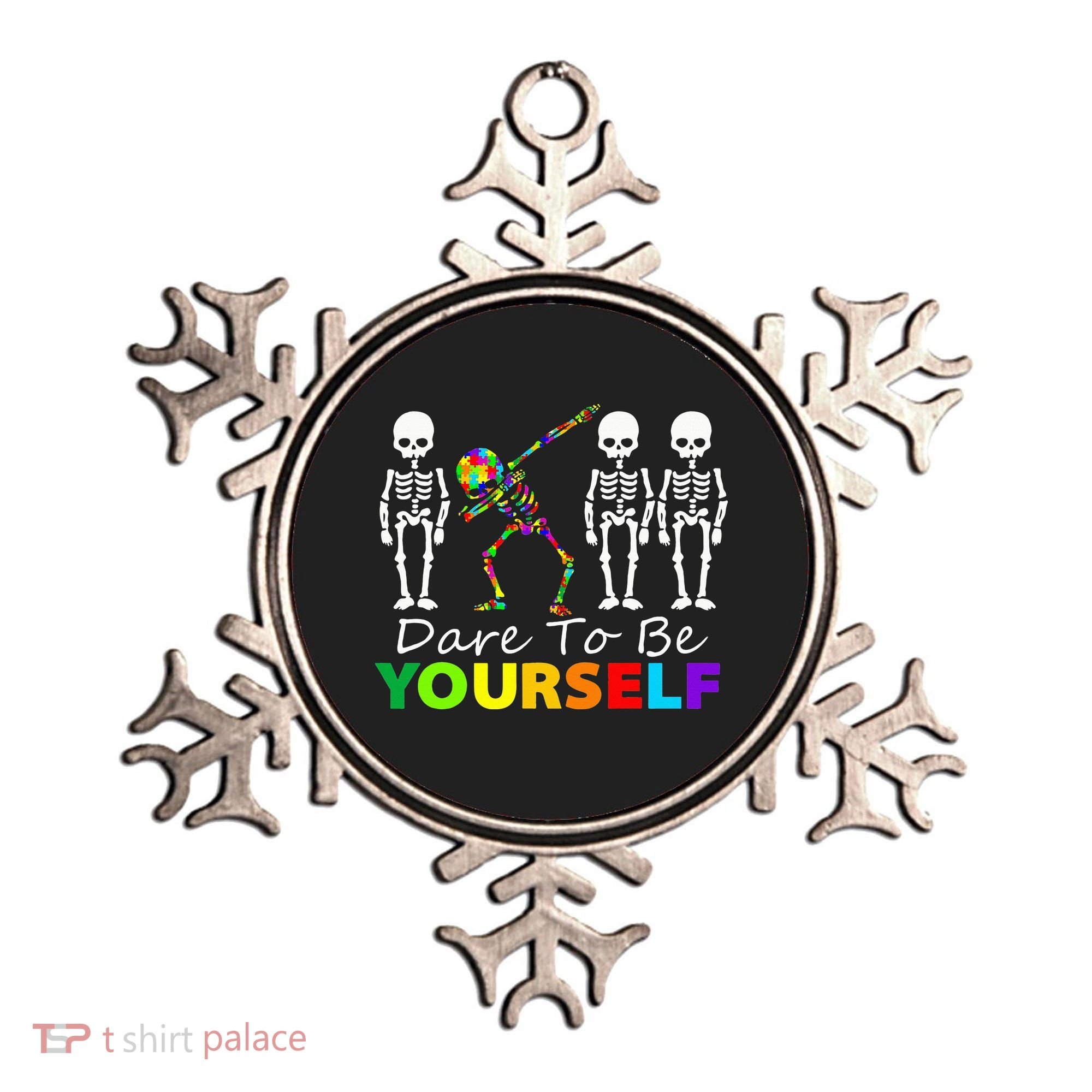 Skeleton Dabbing Dare To Be Yourself Funny Autism Ornament