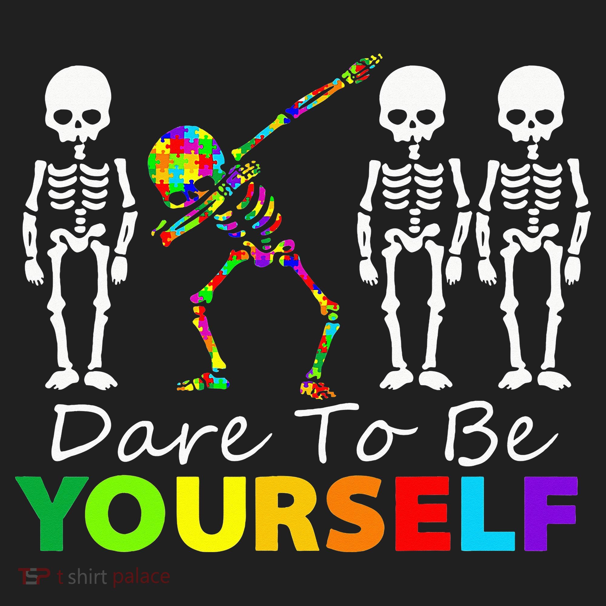 Skeleton Dabbing Dare To Be Yourself Funny Autism Hat
