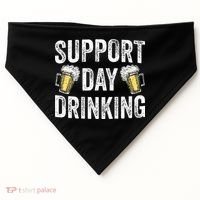 Support Day Drinking Beer Alcohol St Patricks Day Funny USA-Made Doggie Bandana thumb 0