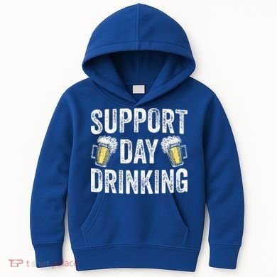 Support Day Drinking Beer Alcohol St Patricks Day Funny Kids Hoodie