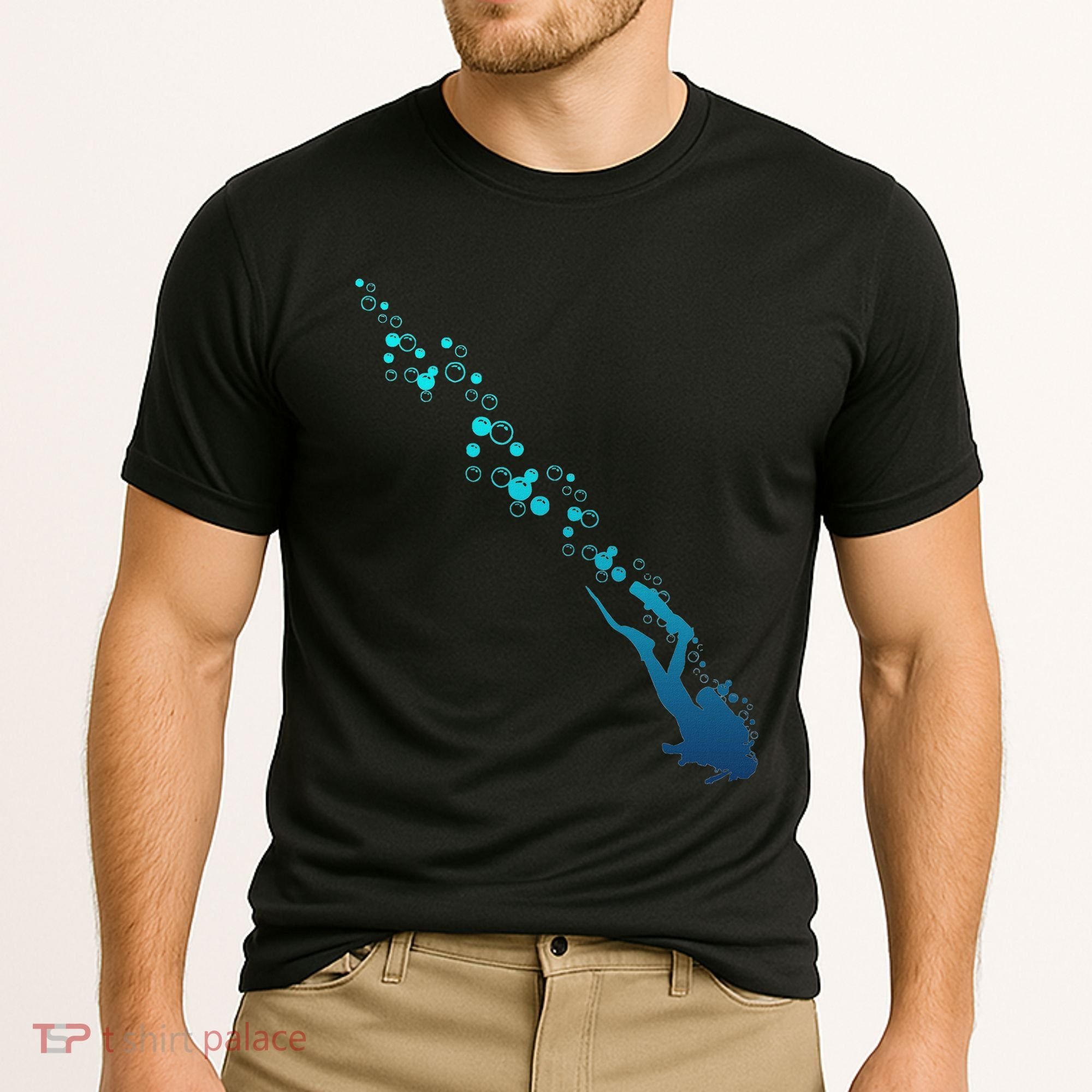 Scuba Diving Diver Cooling Performance Crew T-Shirt