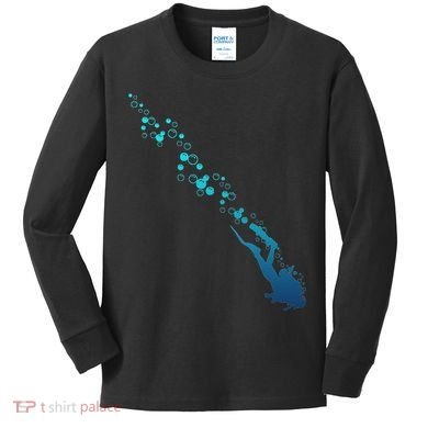 Scuba Diving Diver Kids Long Sleeve Shirt