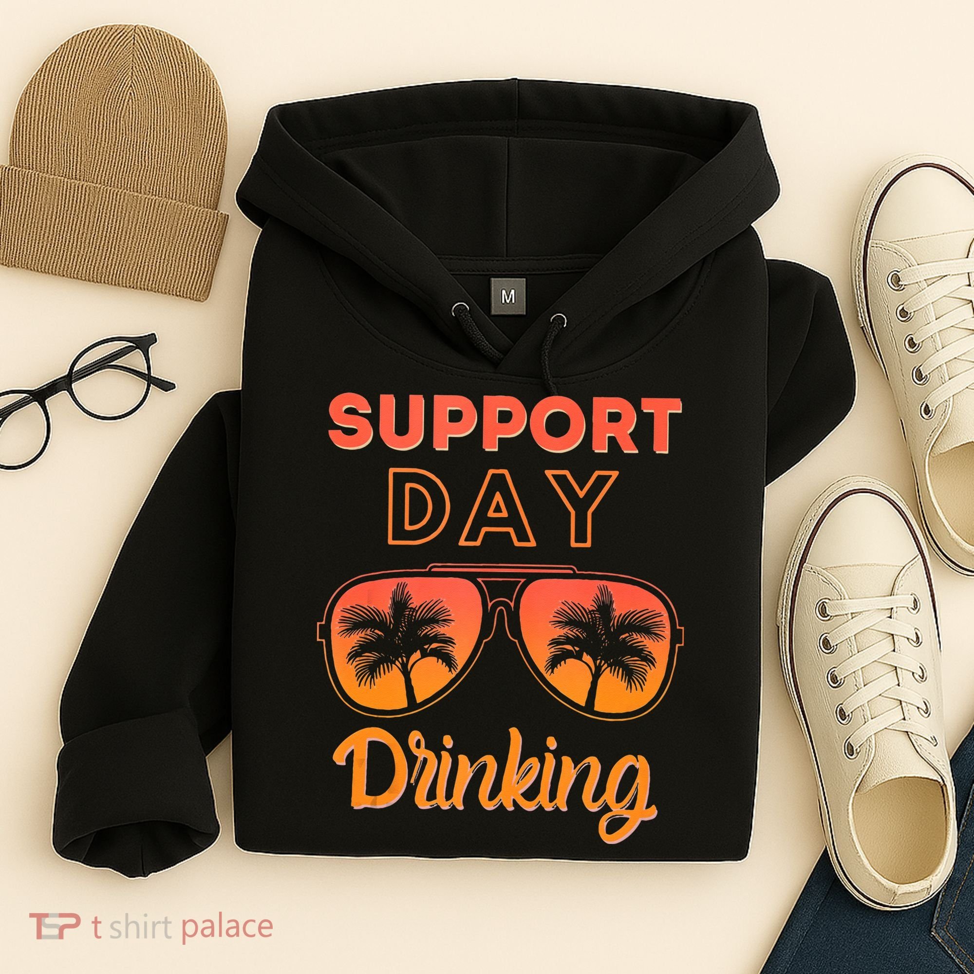 Support Day Drinking Funny Summer Beach Vacation Tank Top Hoodie