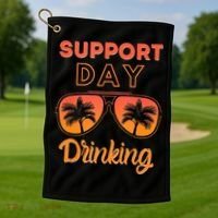 Support Day Drinking Funny Summer Beach Vacation Tank Top Golf Towel thumb 1