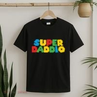 Super Daddio Dad Video Gamer Dad Fathers Day Funny Gift T-Shirt thumb 2