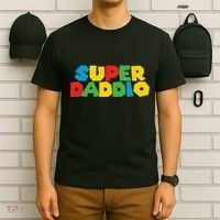 Super Daddio Dad Video Gamer Dad Fathers Day Funny Gift T-Shirt thumb 6