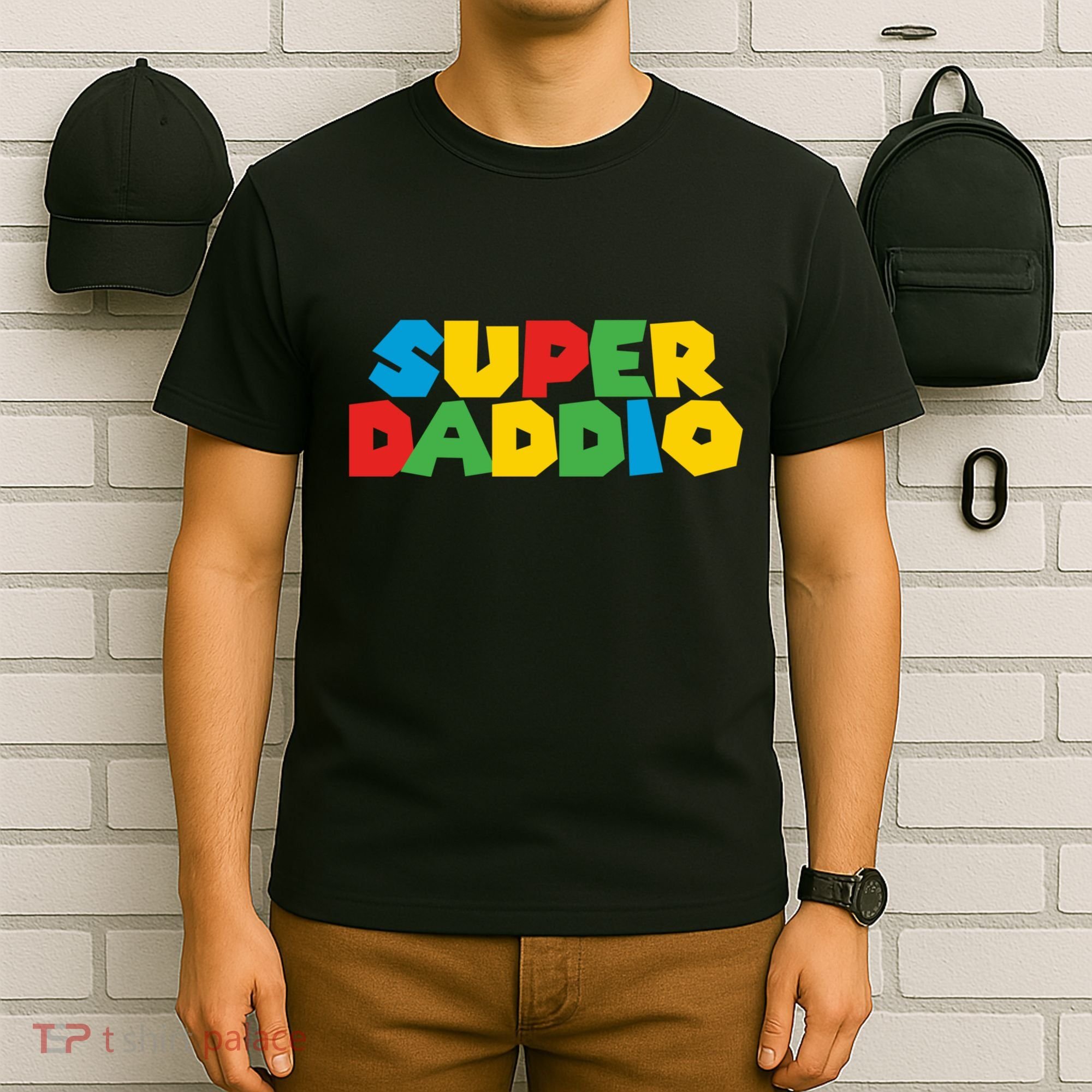 Super Daddio Dad Video Gamer Dad Fathers Day Funny Gift T-Shirt