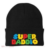 Super Daddio Dad Video Gamer Dad Fathers Day Funny Gift Beanie thumb 0