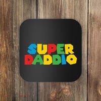 Super Daddio Dad Video Gamer Dad Fathers Day Funny Gift Coaster thumb 0