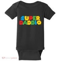 Super Daddio Dad Video Gamer Dad Fathers Day Funny Gift Baby Bodysuit thumb 0