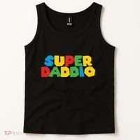 Super Daddio Dad Video Gamer Dad Fathers Day Funny Gift Tank Top thumb 2