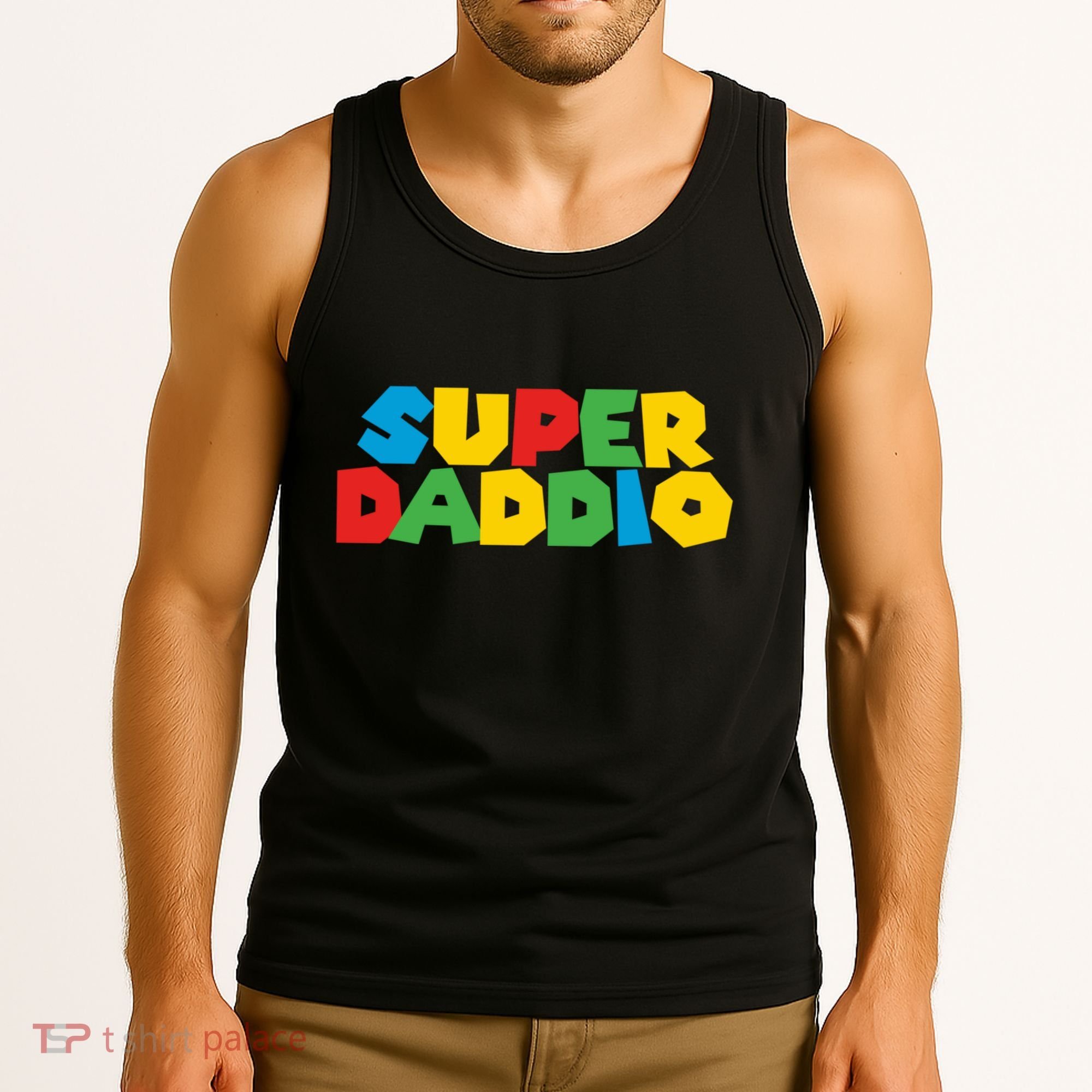 Super Daddio Dad Video Gamer Dad Fathers Day Funny Gift Tank Top