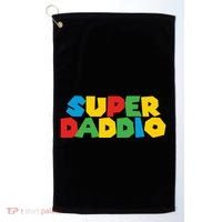 Super Daddio Dad Video Gamer Dad Fathers Day Funny Gift Golf Towel thumb 0