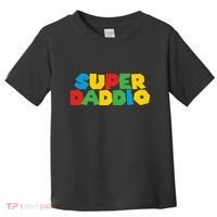 Super Daddio Dad Video Gamer Dad Fathers Day Funny Gift Toddler T-Shirt thumb 0