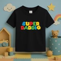 Super Daddio Dad Video Gamer Dad Fathers Day Funny Gift Toddler T-Shirt thumb 3