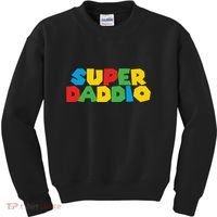Super Daddio Dad Video Gamer Dad Fathers Day Funny Gift Kids Sweatshirt thumb 0