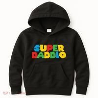 Super Daddio Dad Video Gamer Dad Fathers Day Funny Gift Kids Hoodie thumb 0