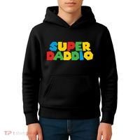 Super Daddio Dad Video Gamer Dad Fathers Day Funny Gift Kids Hoodie thumb 4