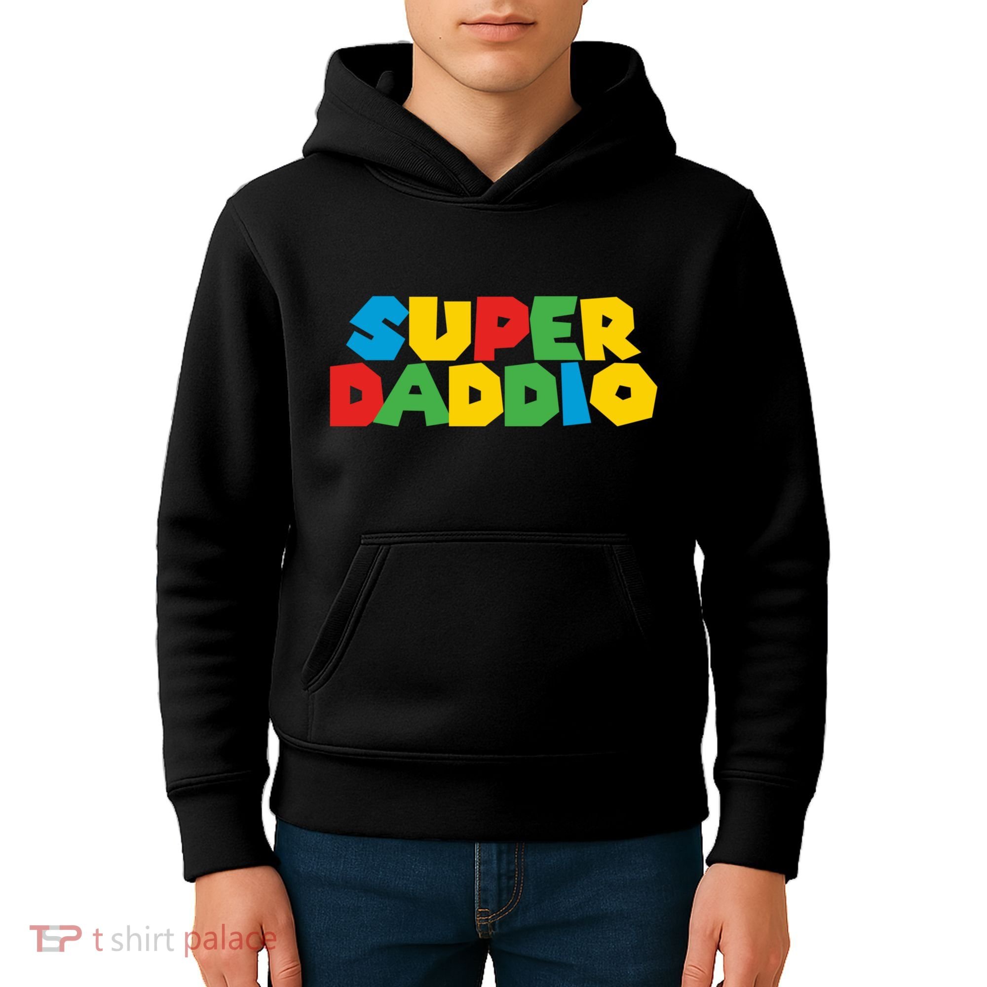 Super Daddio Dad Video Gamer Dad Fathers Day Funny Gift Kids Hoodie