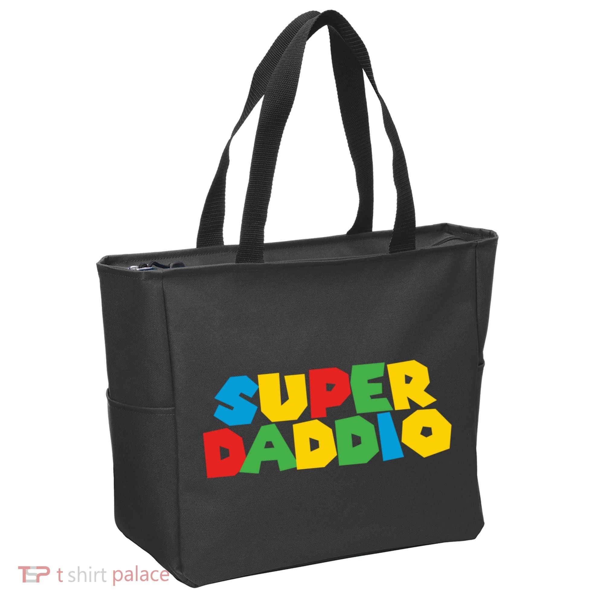 Super Daddio Dad Video Gamer Dad Fathers Day Funny Gift Tote Bag