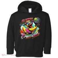 Slammin Duckin Dinks Funny Pickleball Rubber Duck Toddler Hoodie thumb 0