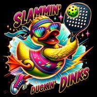 Slammin Duckin Dinks Funny Pickleball Rubber Duck Toddler Hoodie thumb 2