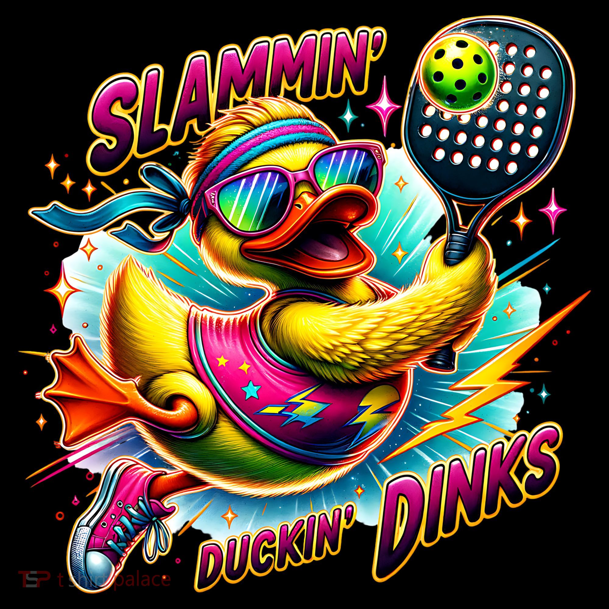 Slammin Duckin Dinks Funny Pickleball Rubber Duck Toddler Hoodie