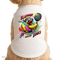 Slammin Duckin Dinks Funny Pickleball Rubber Duck Doggie Tank thumb 0