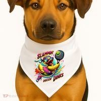 Slammin Duckin Dinks Funny Pickleball Rubber Duck USA-Made Doggie Bandana thumb 1