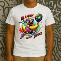 Slammin Duckin Dinks Funny Pickleball Rubber Duck T-Shirt thumb 3