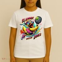 Slammin Duckin Dinks Funny Pickleball Rubber Duck T-Shirt thumb 4