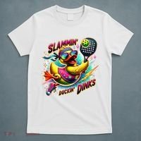 Slammin Duckin Dinks Funny Pickleball Rubber Duck T-Shirt thumb 5