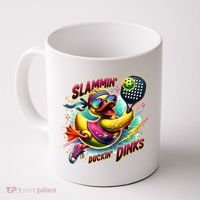 Slammin Duckin Dinks Funny Pickleball Rubber Duck Coffee Mug thumb 0