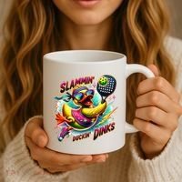 Slammin Duckin Dinks Funny Pickleball Rubber Duck Coffee Mug thumb 3
