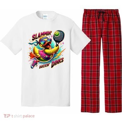 Slammin Duckin Dinks Funny Pickleball Rubber Duck Pajama Set