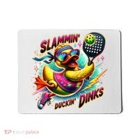 Slammin Duckin Dinks Funny Pickleball Rubber Duck Mousepad thumb 0