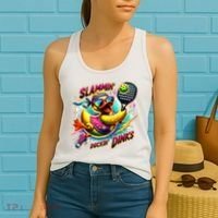 Slammin Duckin Dinks Funny Pickleball Rubber Duck Women's Tank Top thumb 2