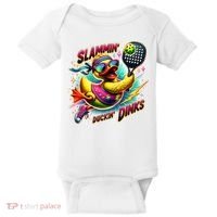 Slammin Duckin Dinks Funny Pickleball Rubber Duck Baby Bodysuit thumb 0