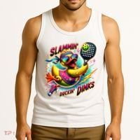 Slammin Duckin Dinks Funny Pickleball Rubber Duck Tank Top thumb 3